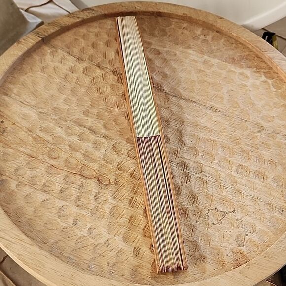 Vintage Paper Chinese and Wood Bird and Floral Fan Romantic Feminine Coquette - Picture 16 of 16